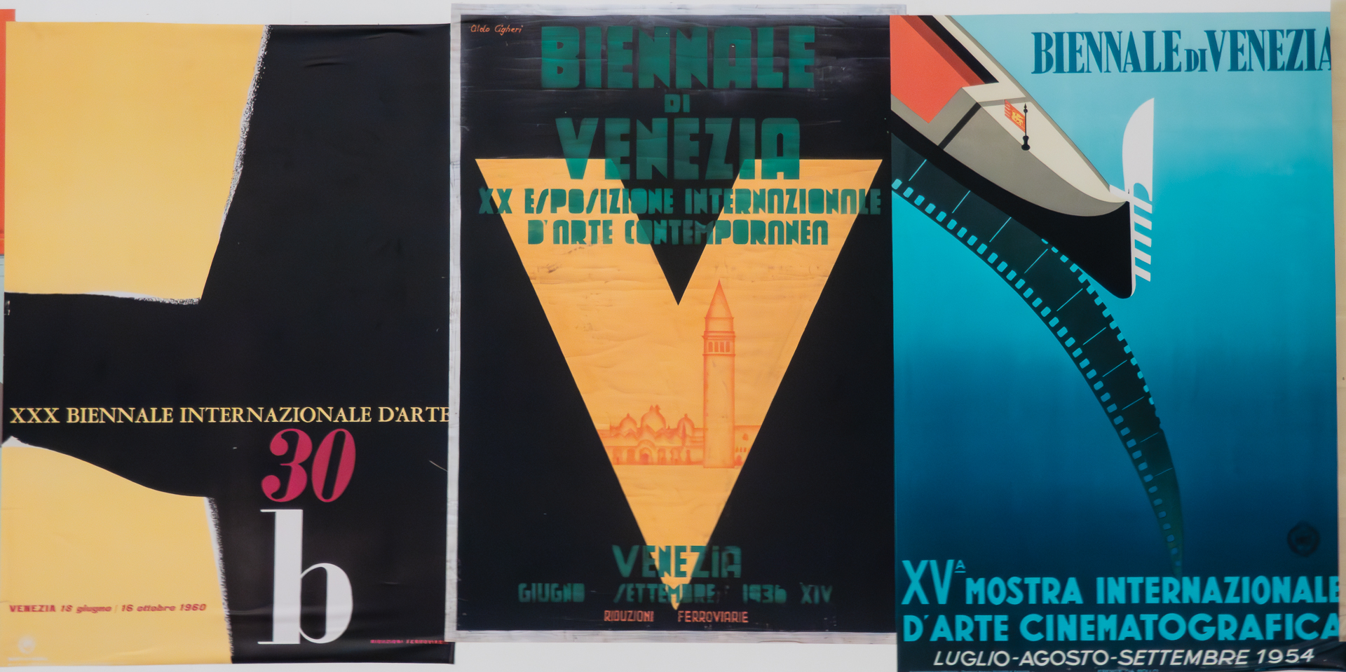 Vintage posters advertising the Biennale di Venezia